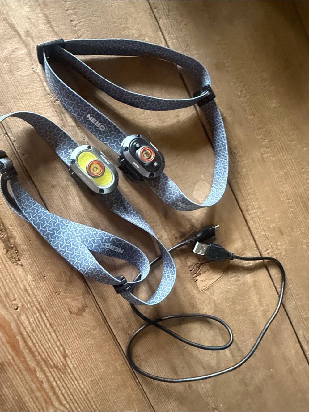 2 NEBO headlamps - Like new MOTOCROSS ATV riding racing gear
+ 1 charging cord